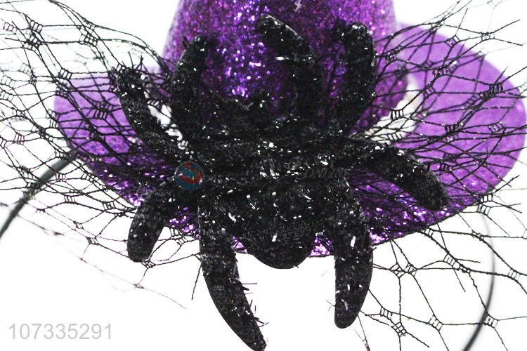 New Product Halloween Party Accessories Balck Spider Witch Mini Hat Headband