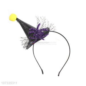 Wholesale Halloween Witch Hat Purple Spider Headband Halloween Costume Dress Up Party Supplies
