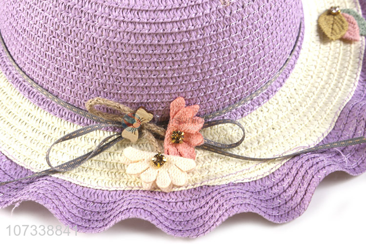 New Product Summer Cute Children Straw Hat Outdoor Sunshade Straw Hat