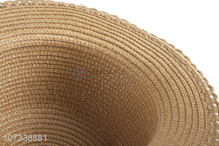 New Straw Hat Child Sun Hat Girl Summer Bowknot Decoration Beach Hat