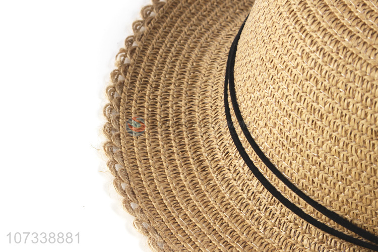 New Straw Hat Child Sun Hat Girl Summer Bowknot Decoration Beach Hat