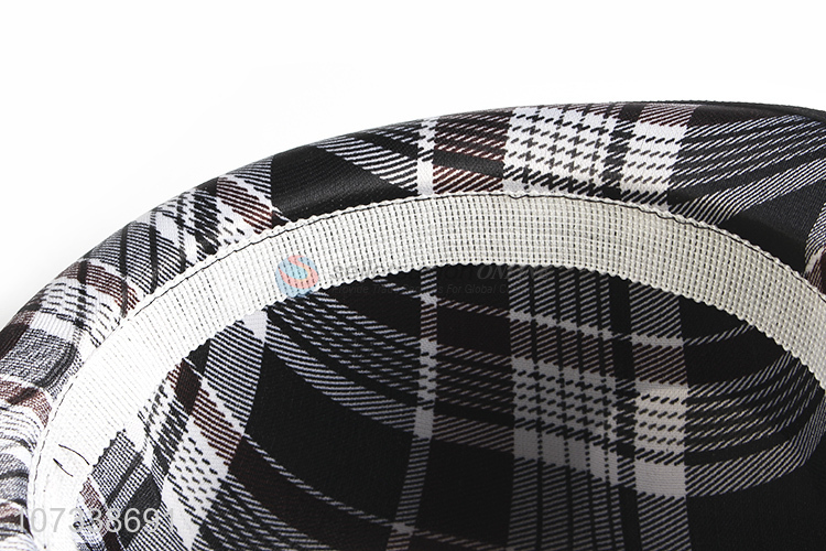 Unique Design Plaid Panama Hats Fashion Adults Polyester Cap
