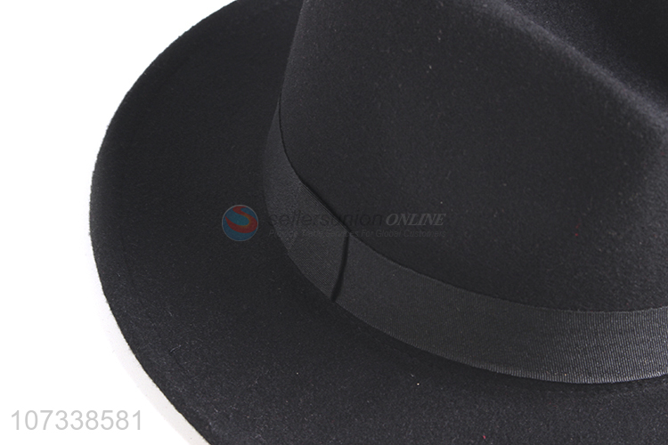 Promotional Polyester Breathable Fashion Black Panama Hat