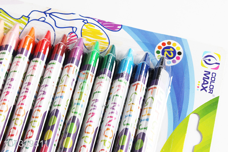 Delicate Design Coloured Crayon Kids Drawing Pen