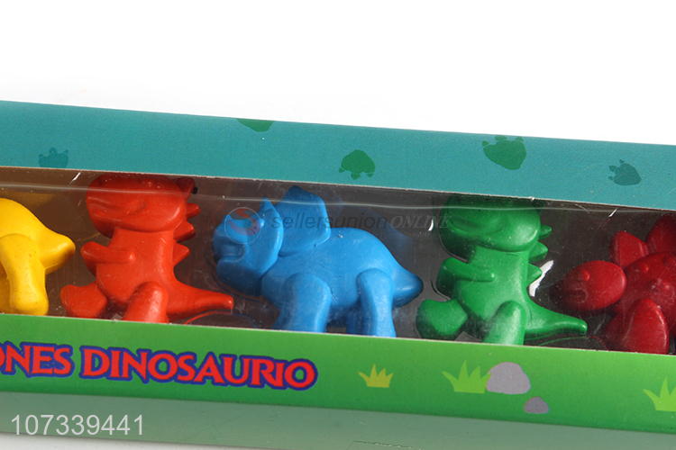 Custom Cartoon Dinosaur Shape 5 Pieces Crayons Set