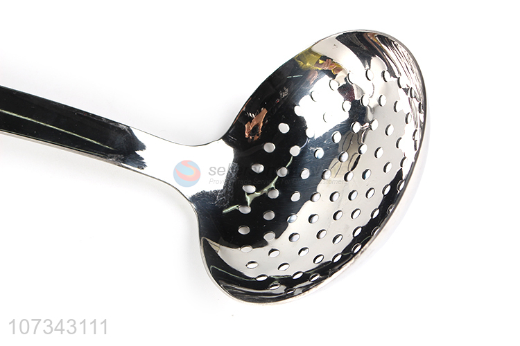 Wholesale Stainless Steel Long Handle Leakage Ladle Kitchen Strainer Spoon