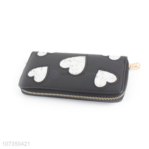 Top product durable heart pattern wallet for lady