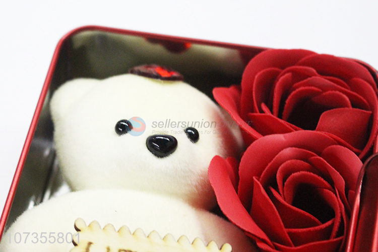 Good sale rose flower bear gift set wedding gifts box