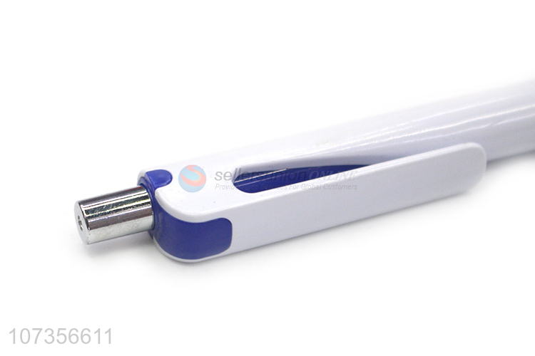 Hot Sale White Click Press Ball Point Pen Fashion Stationery
