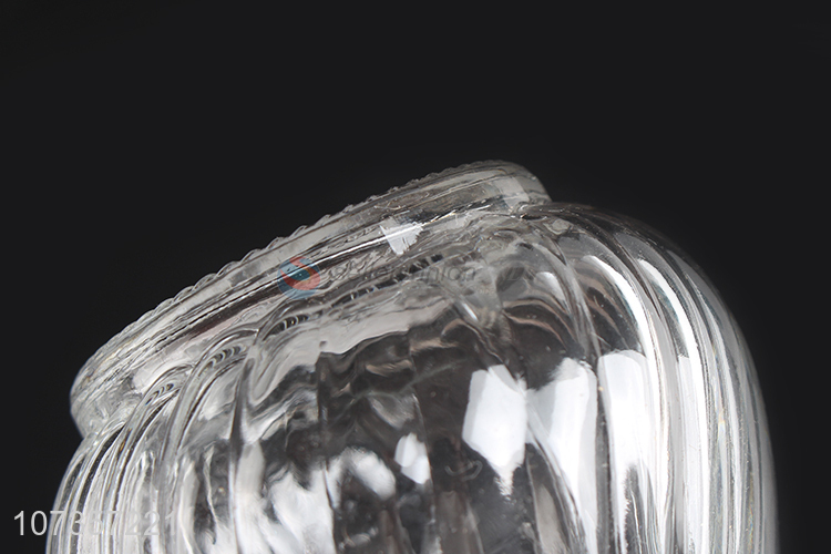 Hot sale crystal clear glass sugar jar with lid