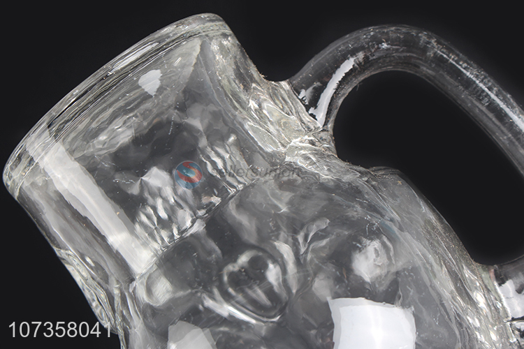 Latest style skull shape glass juice cup with straw & lid