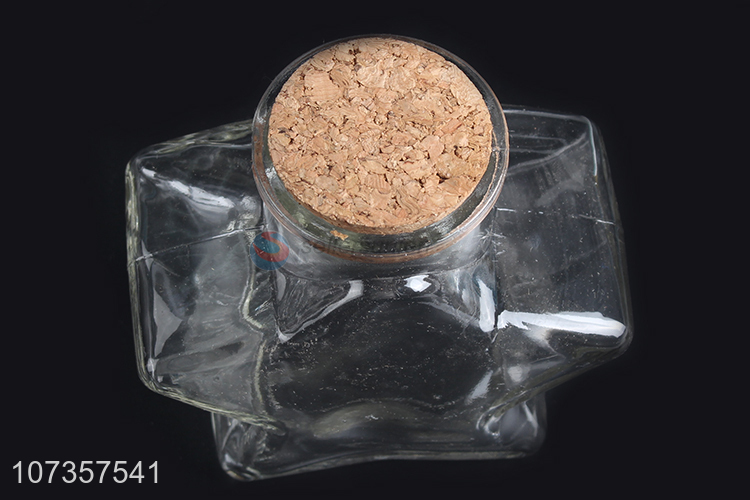 China manufacturer transparent star shape glass candy jar cookie jar