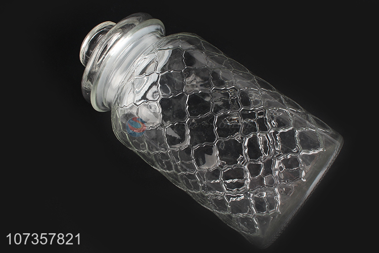 Premium products kitchen supplies flower tea glass storage jar with lid