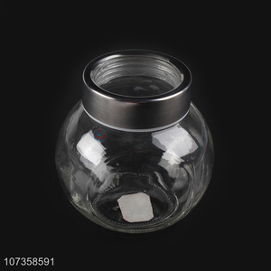 Good market transparent flower tea glass jar food cookie storage jar