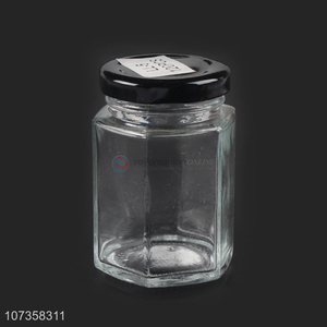Latest design kitchen supplies flower tea glass storage jar with lid