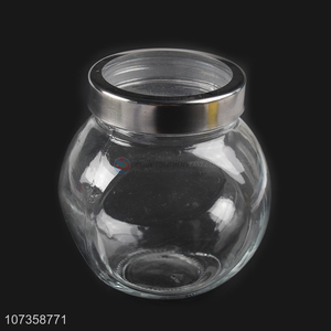 Wholesale cheap transparent flower tea glass jar candy jar cookie jar