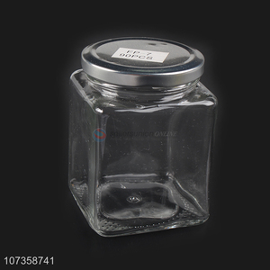 Popular products transparent flower tea glass jar food cookie storage jar