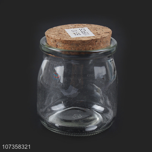 Factory supply durable clear flower tea glass jar food storage container