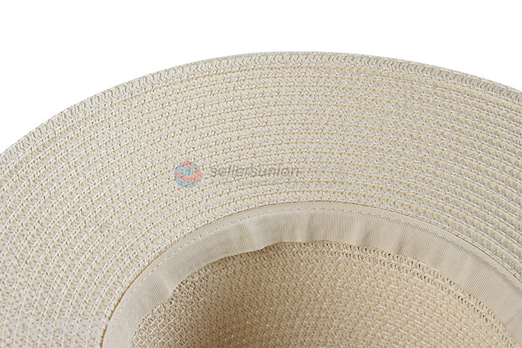 High Quality Fashion Bucket Hat Straw Hat With Black Ribbon