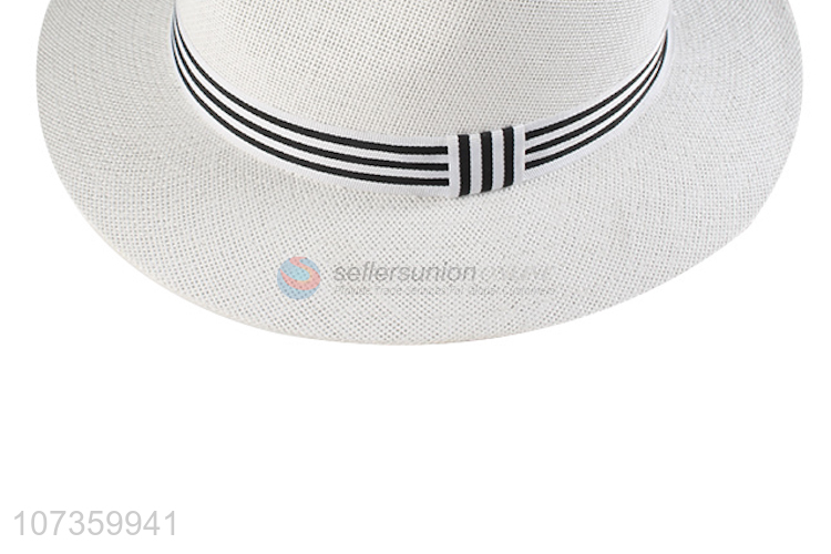 Popular Summer Wide-Brimmed Billycock Straw Fedora Hat
