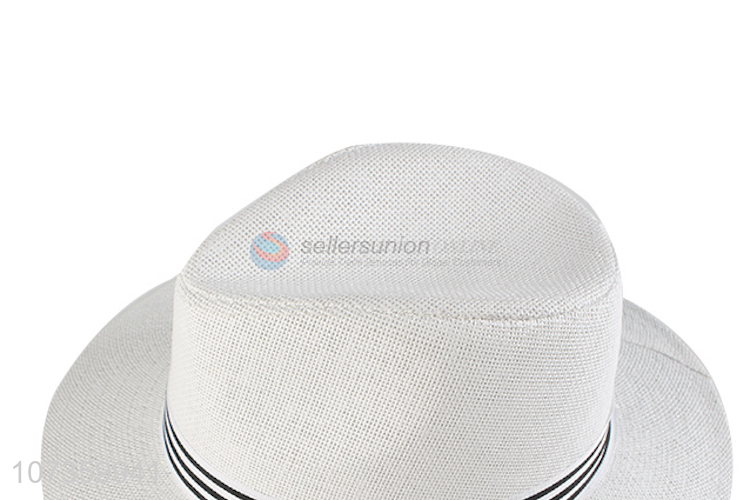 Popular Summer Wide-Brimmed Billycock Straw Fedora Hat