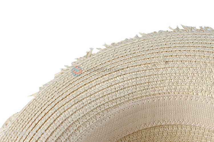 Fashion Bowknot Design Straw Bucket Hat Summer Sun Hat