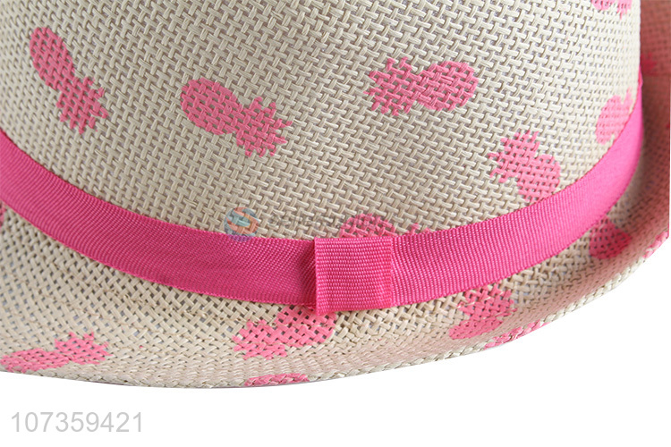 Popular Pineapple Pattern Sun Hat Breathable Fedora Hat
