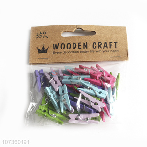 New Product Beautiful Mini Colorful Wooden Photo Note Clips