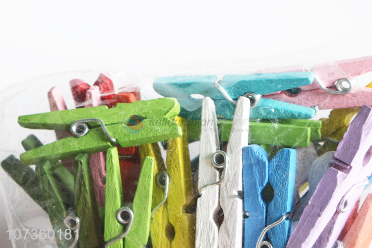 Wholesale Price Colorful Decoration Namecard Paper Photo Wooden Clip