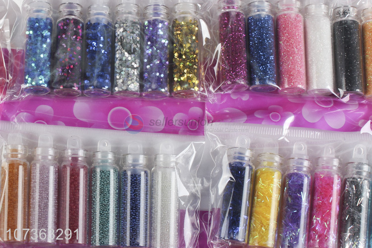 Factory Sales Cheap 6 Bootles Diy Nail Art Sequins Nail Decoration Accessories Set