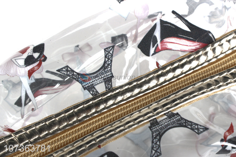 High Quality Cartoon Pattern Makeup Bag Transparent Cosmetic Bag