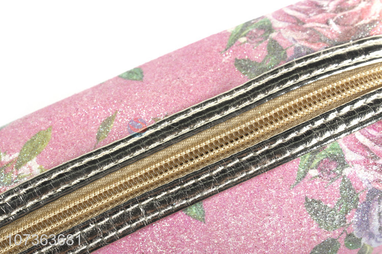 Cheap And Good Quality Flower Printing Cosmetic Bags For Women