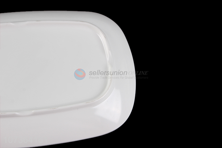 New Design Rectangle Melamine Plates White Tableware