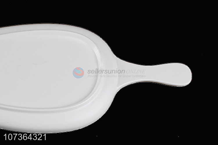Delicate Design Plant Pattern Melamine Plate With Handle
