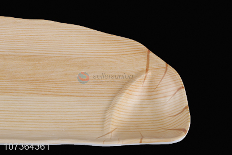 Popular Imitation Wood Texture Color Melamine Plates Dinner Plate