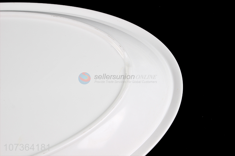 Wholesale Oval White Dinner Plate Fashion Melamine Tableware