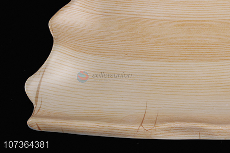Creative Design Imitation Wood Texture Color Melamine Plate Food Dishes