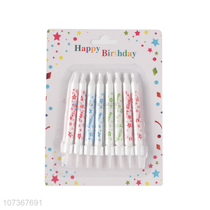 Personalized Popular Paraffin Waxcandles Happy Birthday Cake Candles In Holders