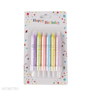 Direct Price 6Pcs Happy Birthday Letter Printing Birthday Cake Candles Set