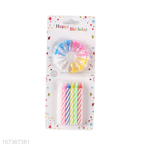 Factory Wholesale Colorful Spiral Paraffin Wax Birthday Cake Candle Set