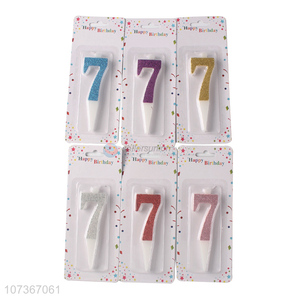 Cheap Price Number Candle Glitter Number 7 Candle Birthday Cake Candle