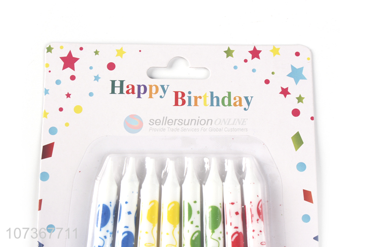 Premium Quality Paraffin Wax Colorful Birthday Cake Candles In Holder
