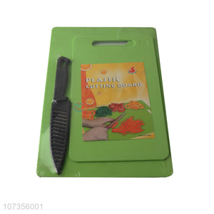 Popular product plastic cutting board set with knife