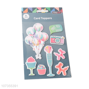 New design 8pieces cute 3D cartoon stickers for sale