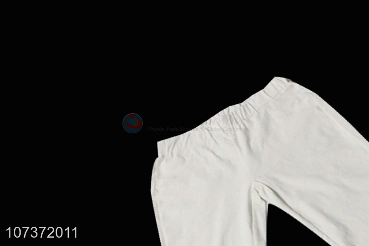 Best Quality White Casual Pants With Lace Hem