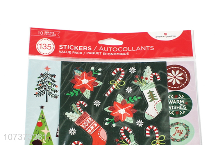 Hot products self-adhesive paper Christmas stickers for decoration