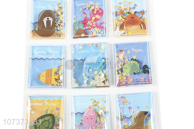 New design inflated sea animal sticker fashion puffy pvc stickers