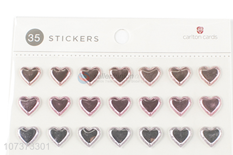 Latest design puffy laser heart stickers 3d stickers