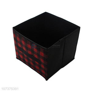 Good sale checks printed foldable non-woven storage box for home decoration