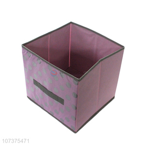 Recent design foldable polka dot non-woven storage box for home decoration